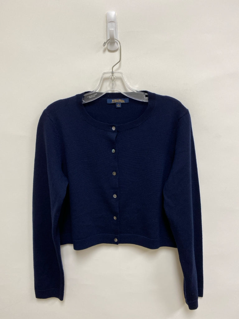 Brooks Brothers Size L Navy Cardigan Merino Ladies Sweater