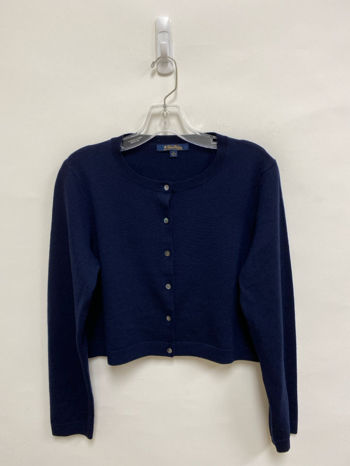 Brooks Brothers Size L Navy Cardigan Merino Ladies Sweater