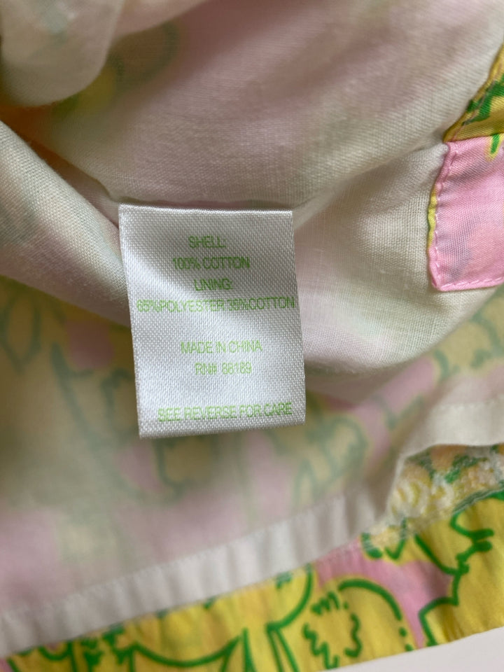 LILLY PULITZER SIZE 8 Pink Yellow/Green Bunnies Sleeveless Girl&