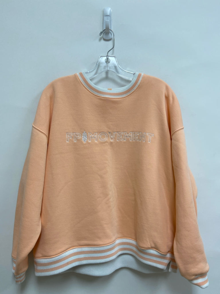 FP Movement Size S Peach White Signature Ladies Sweatshirt