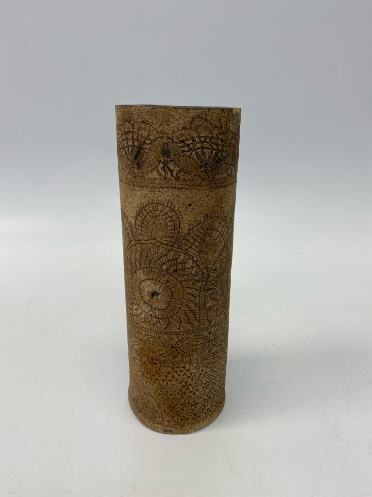 Brown Etched Pottery