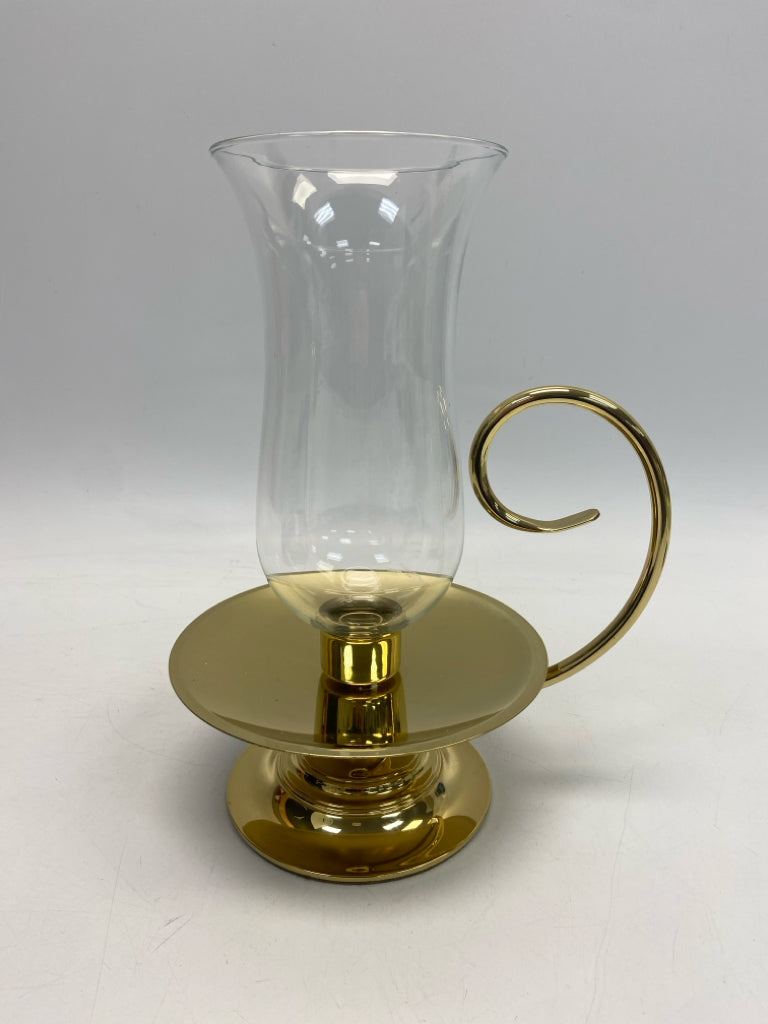 Baldwin Brass Clear Gold Metal/Glass Candleholder(s)