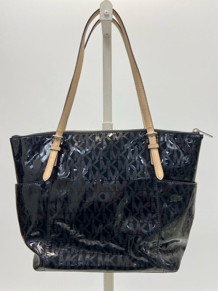 Michael Kors Black Signature Patent Handbag