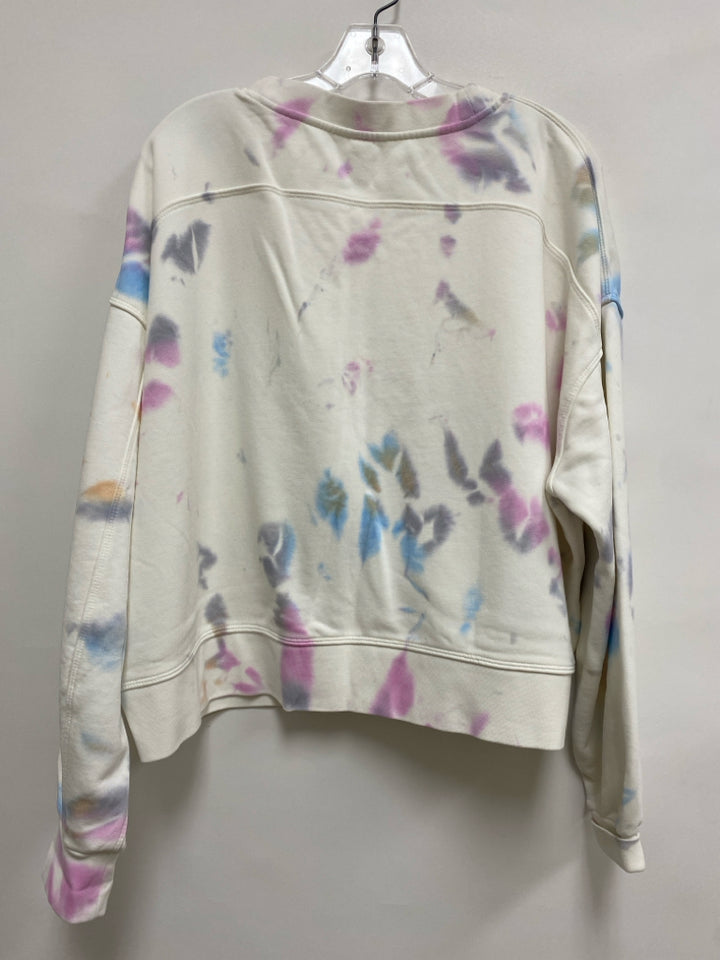 Lululemon  SIZE  16 White Blue/Pink Tie Dye Cropped Plus Size Athletic Top