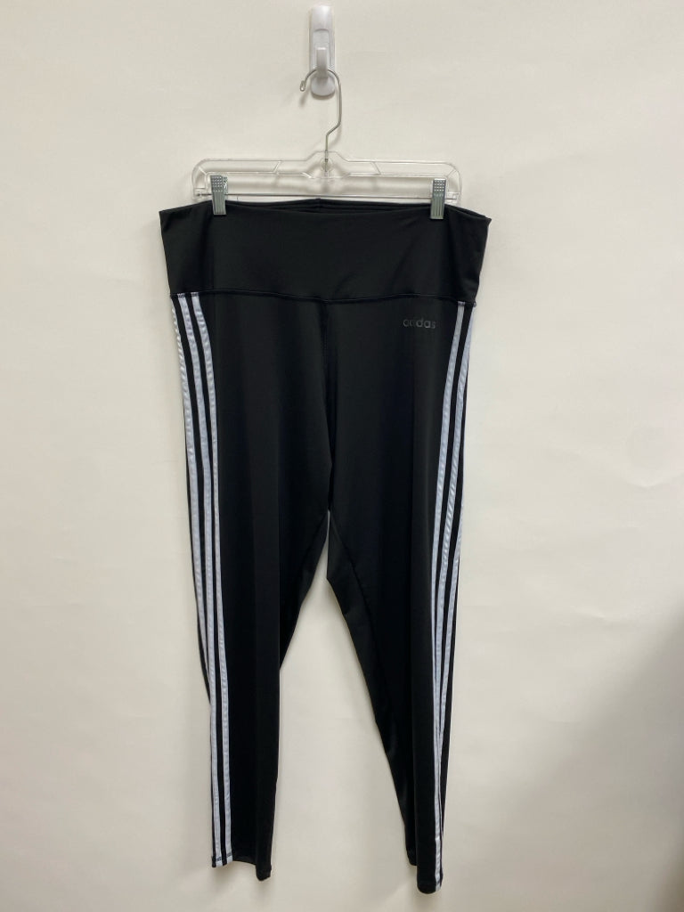 Adidas Size 2X Black White Accents Plus Size Athletic Pants
