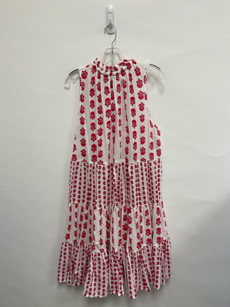 Chelsea &amp; Theodore  SIZE  1X White Pink Print Sleeveless Plus Size Dress