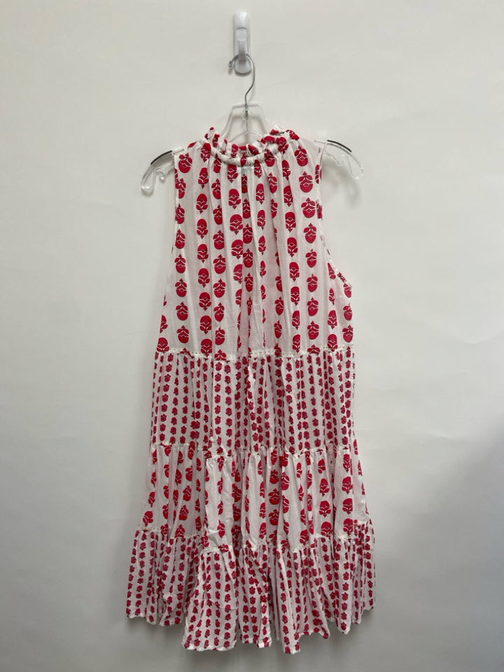 Chelsea &amp; Theodore  SIZE  1X White Pink Print Sleeveless Plus Size Dress