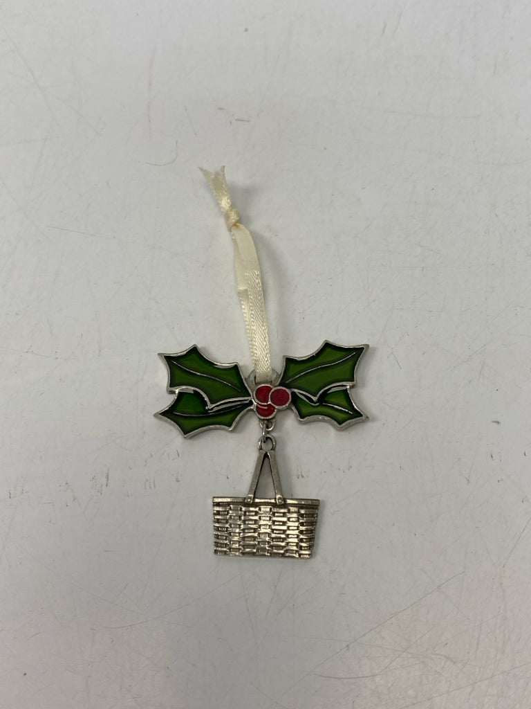 Longaberger Green Red/Silver Ornaments