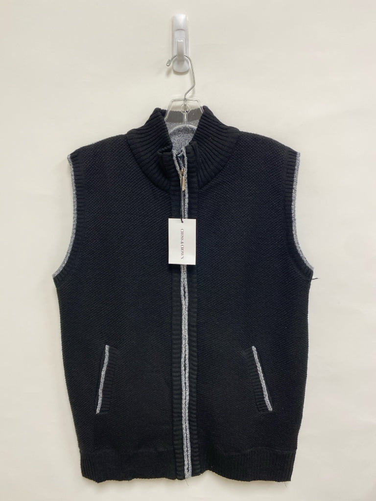 NWT Size 2X Black Gray Trimmed Zip Down Men&