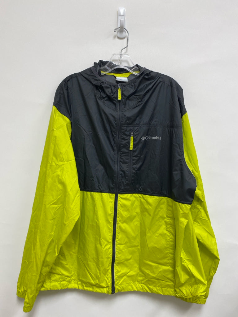 Columbia Size XL Black Yellow Hooded Zip Down Men&