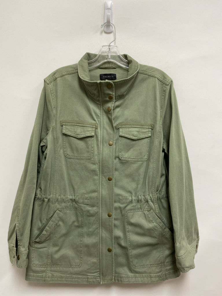Talbots Size L Sage Buttons Zip Down Ladies Jacket
