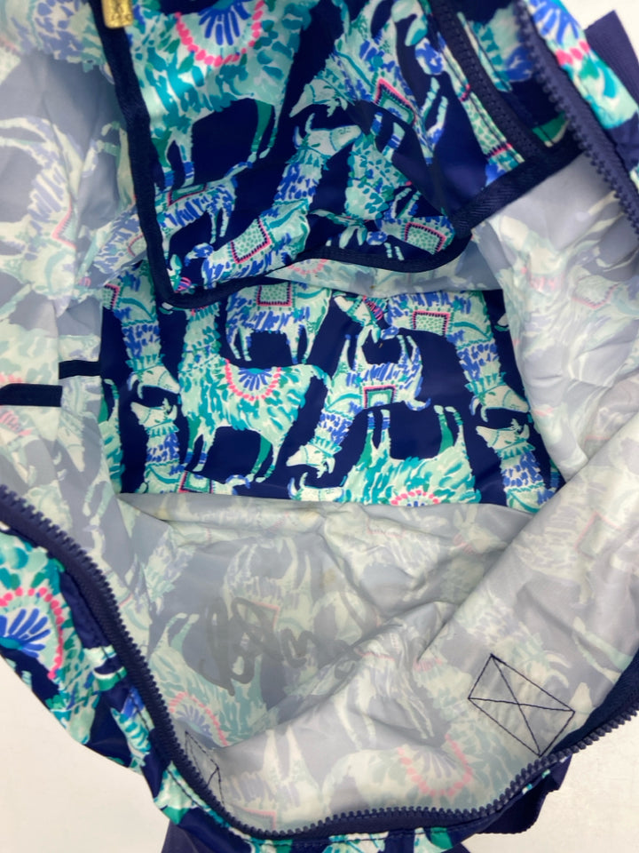LILLY PULITZER Navy Aqua/Multi Tote Bag