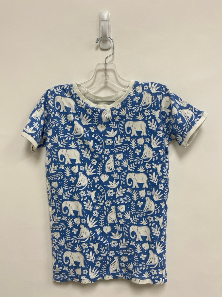 Mini Boden SIZE 12 Blue White Animals Girl&