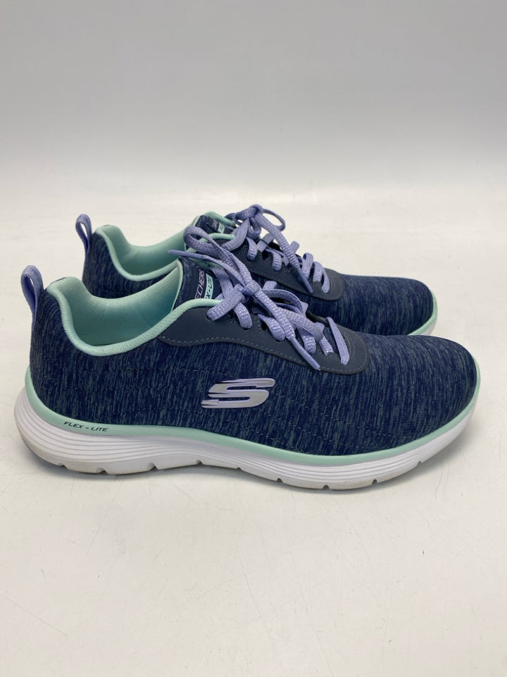 Skechers US Shoe Size 7.5 Blue Aqua Lace-up Sneakers