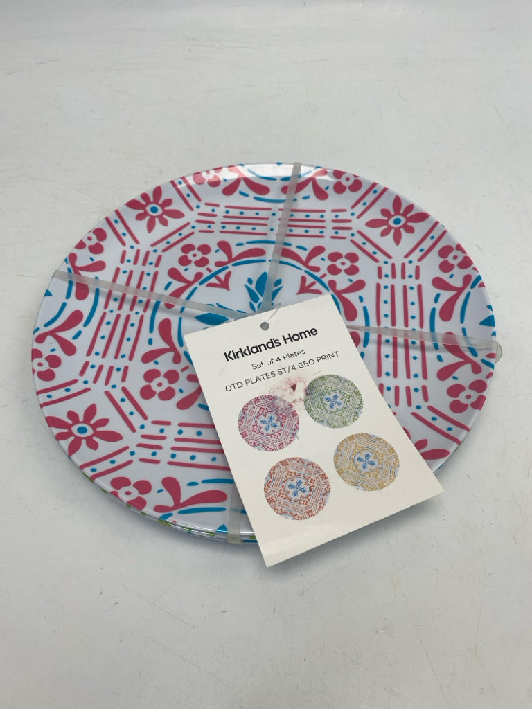 NWT White Multi Color Assorted Print Melamine Plate (s)
