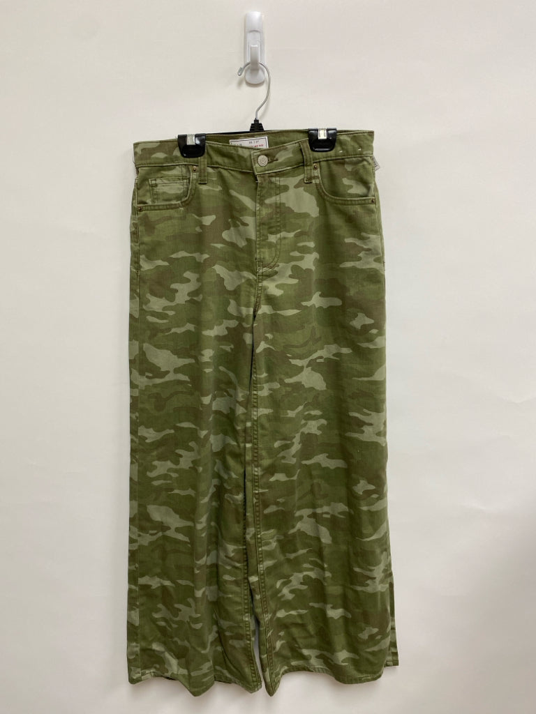 Gap Size 2S Olive Green Sage Camouflage Wide Leg Ladies Jeans