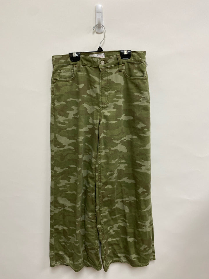 Gap Size 2S Olive Green Sage Camouflage Wide Leg Ladies Jeans