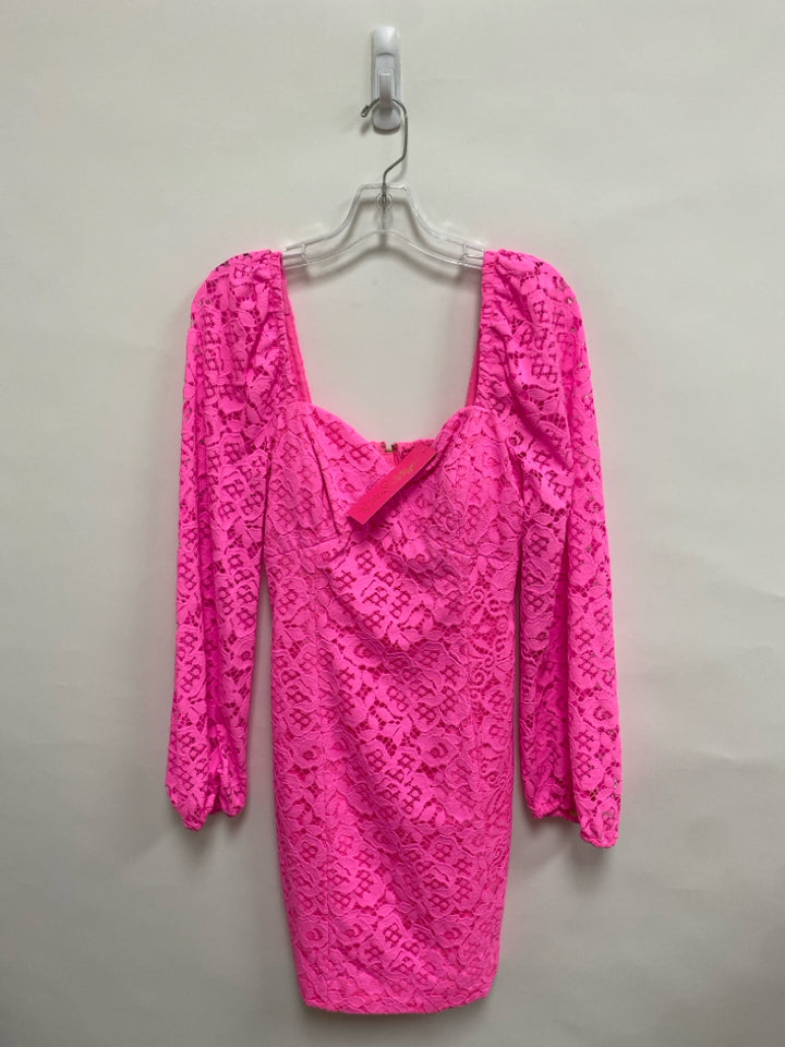 NWT LILLY PULITZER Size 4 Neon Pink Lace Ladies Dress