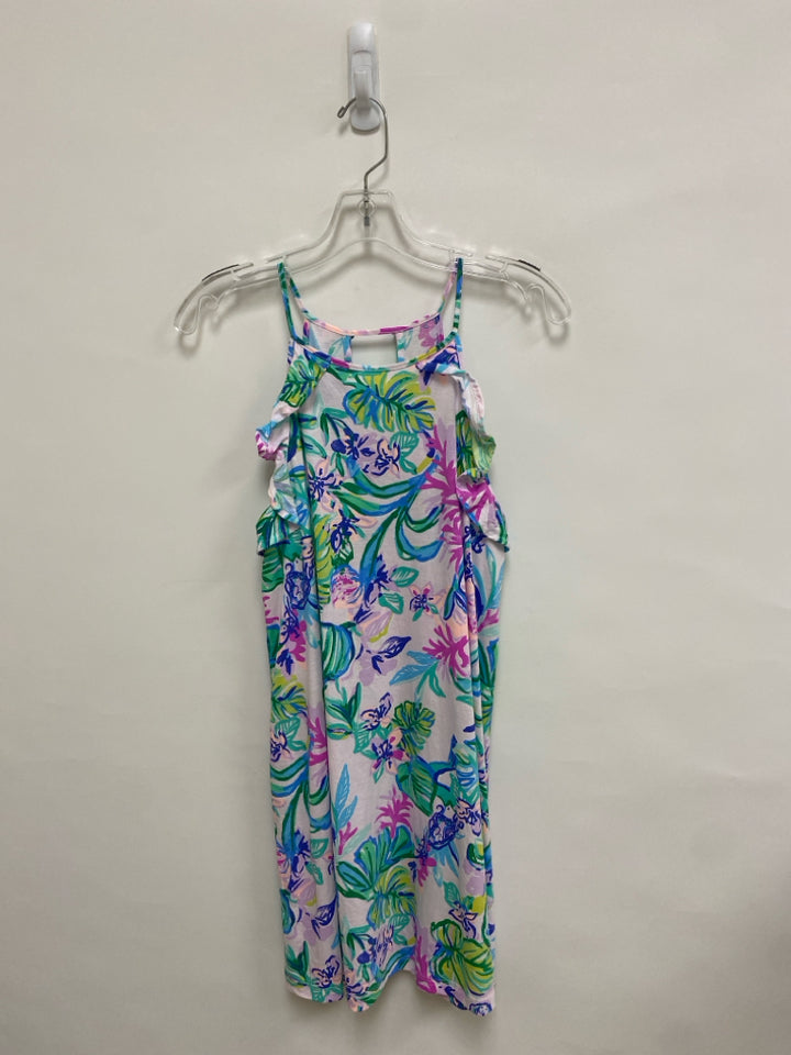 LILLY PULITZER Size M Lavender Pink/Green Mermaid Sleeveless Ladies Dress