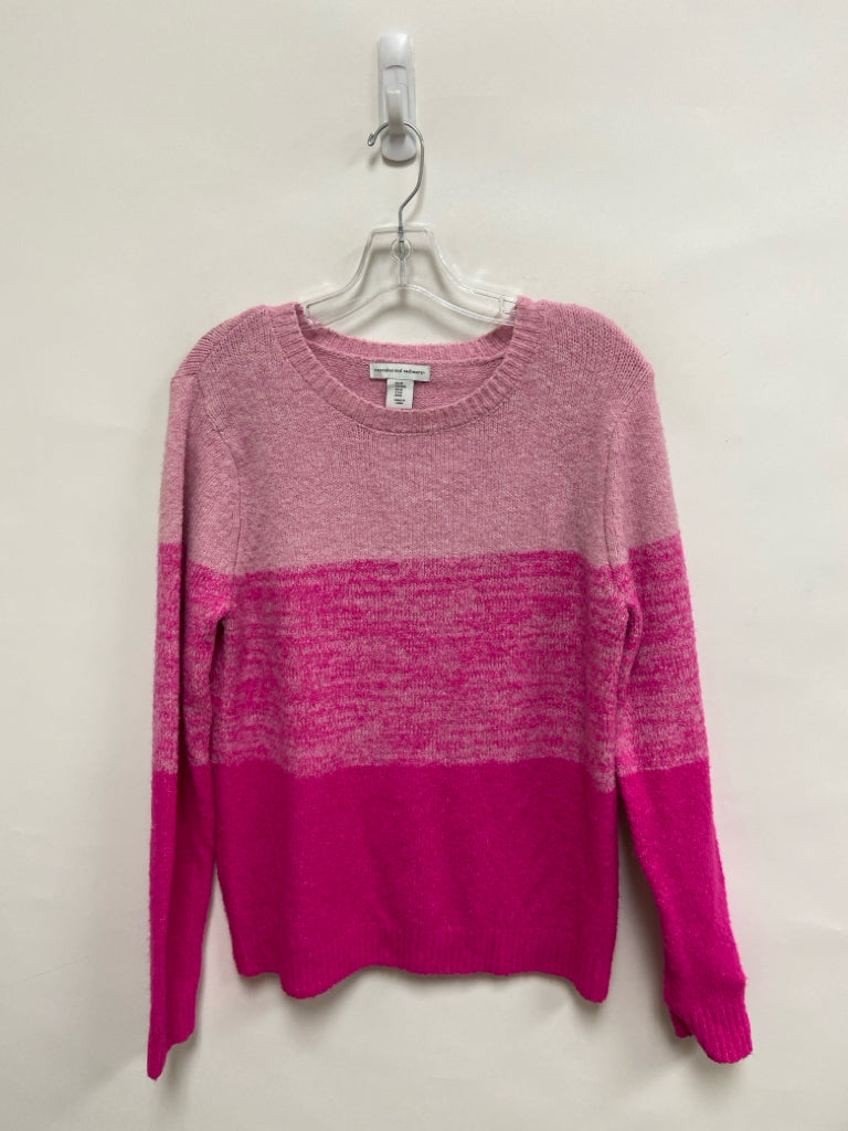 Cupcakes/Cashmere Size M Pale Pink Pink Color Block Ladies Sweater