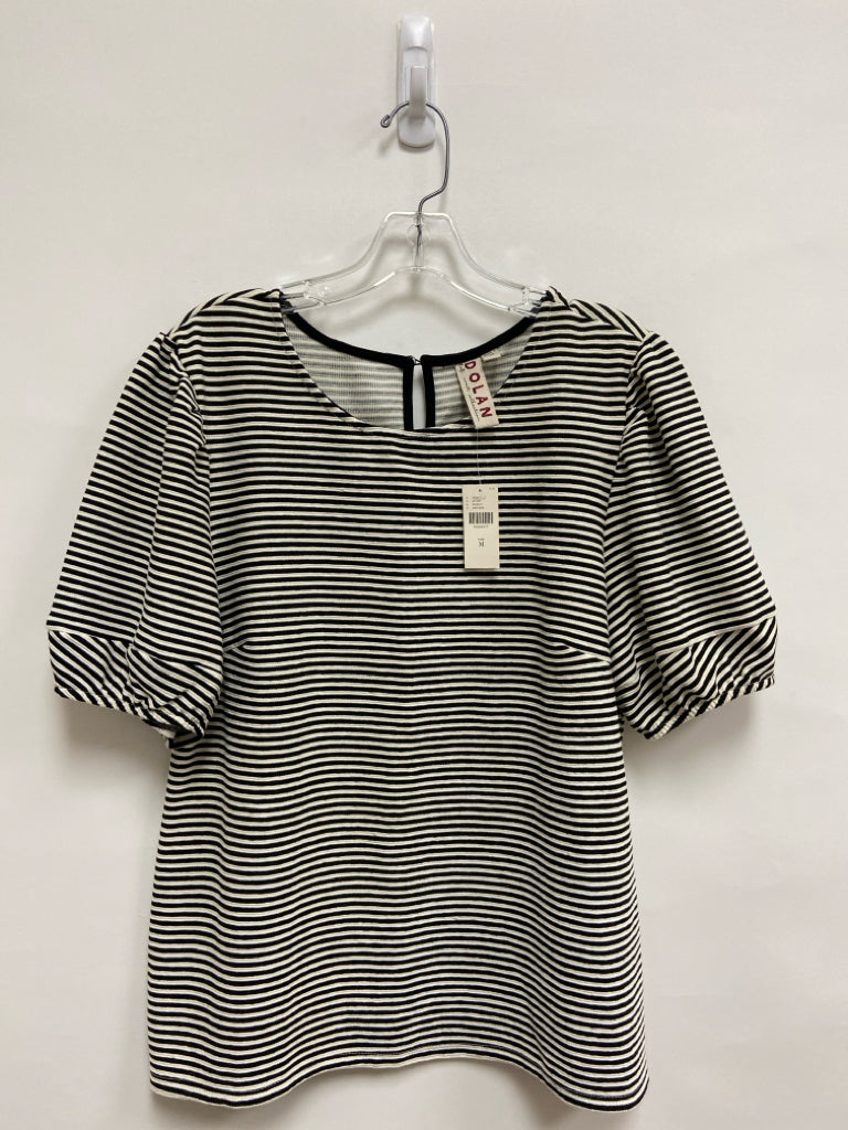 NWT Dolan Left Coast Size M Cream/Black Stripes Puff Sleeve Ladies Top