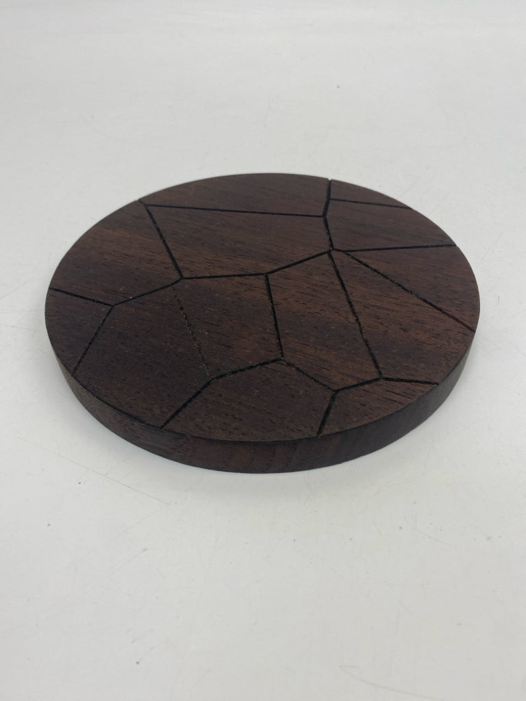 Dark Brown Animal Print Wood Trivet