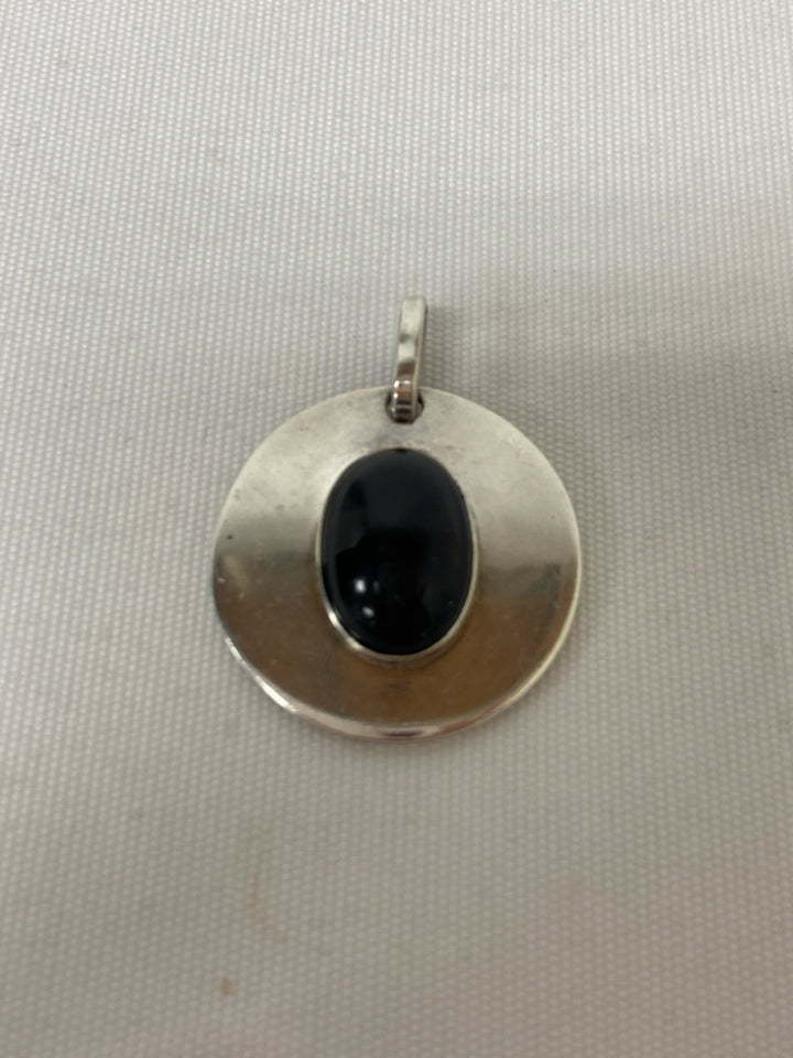 Silver Black Circles Pendant