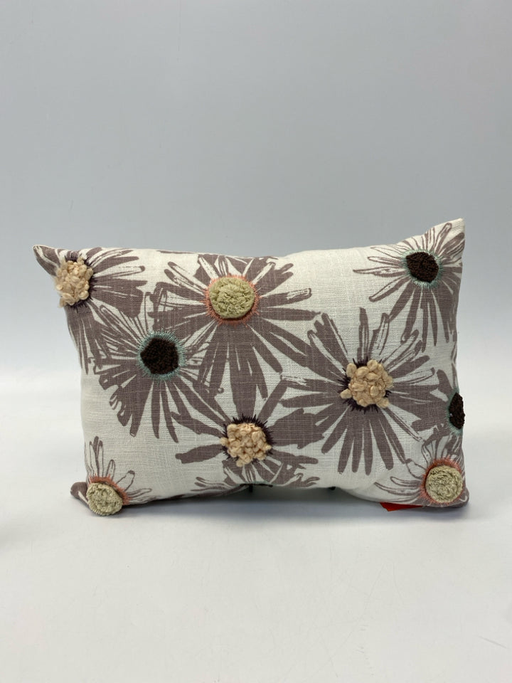 Cream/Taupe Embroidered Pillow