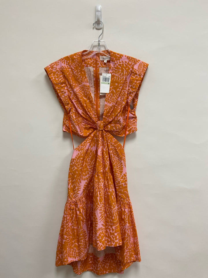 NWT A.L.C. Size 8 Orange Pink Cut-Out Ladies Dress