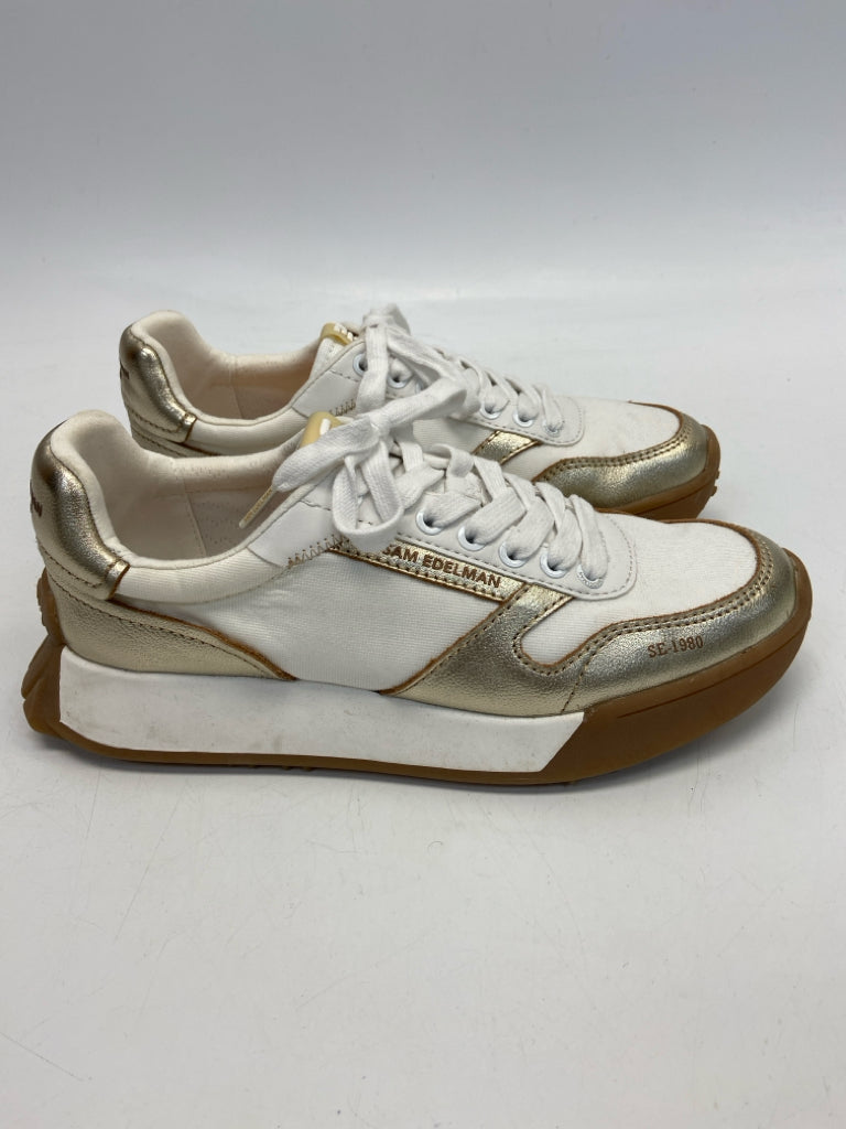 Sam Edelman  Size 9 White Gold Metallic Sneakers