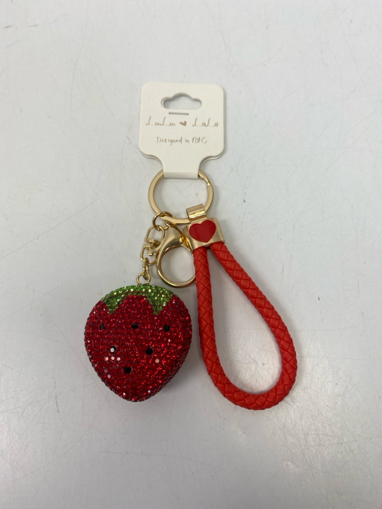 Red Jeweled Strawberry Keychain