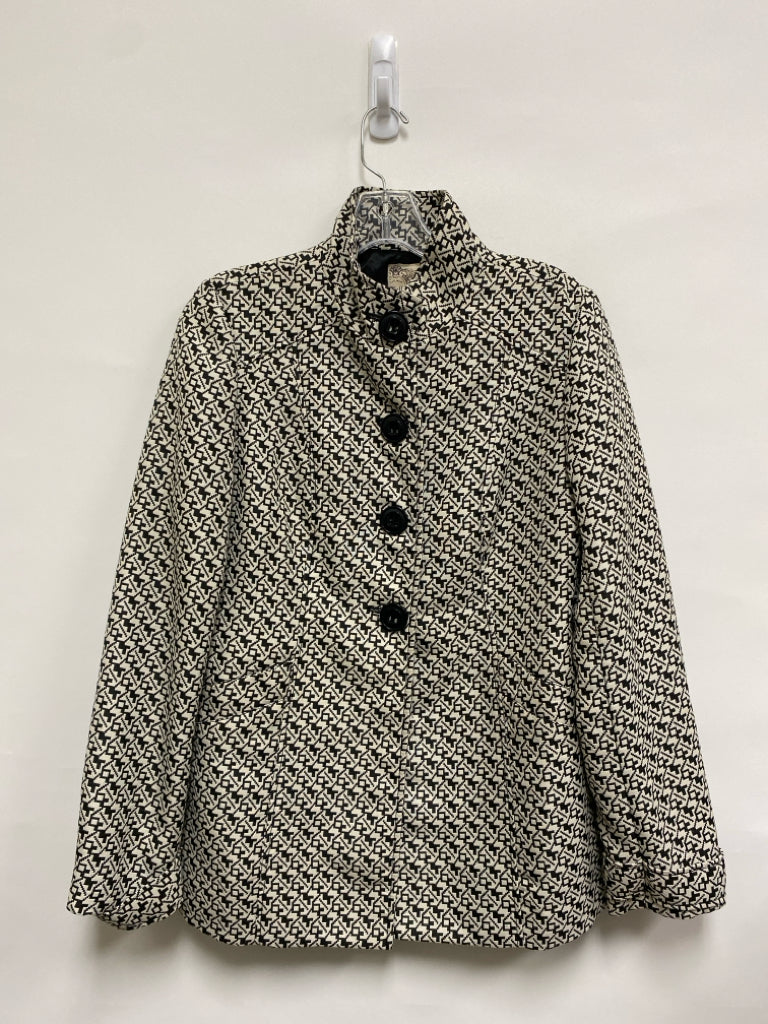 Tulle Size M Cream/Black Print Button Up Ladies Jacket