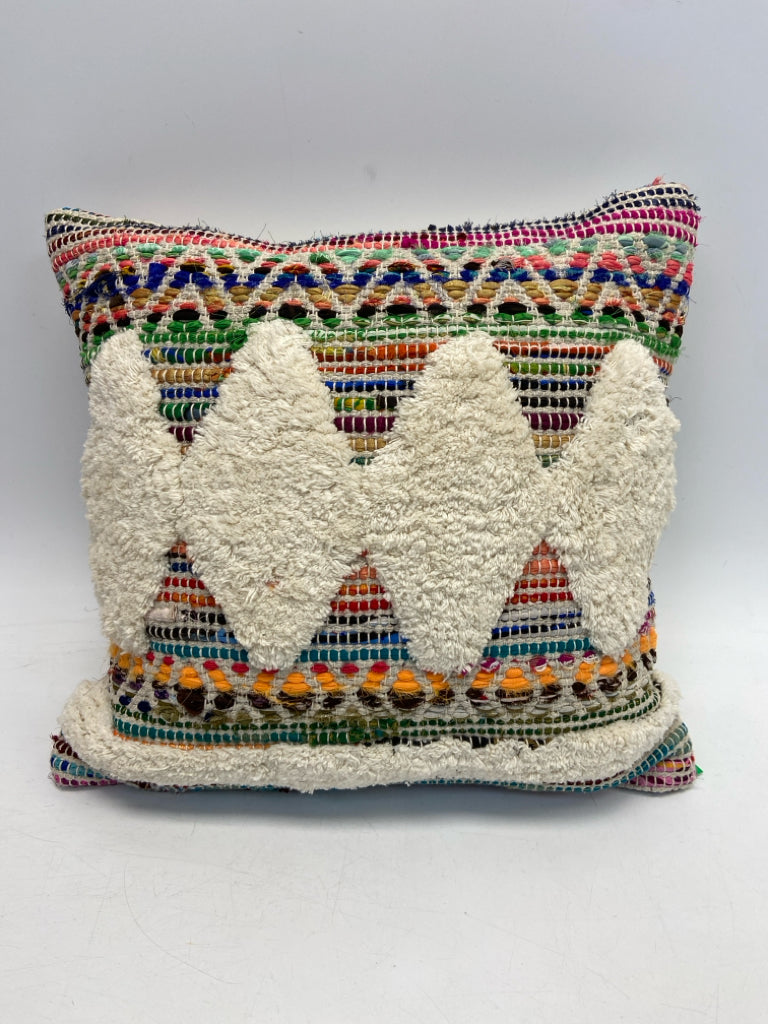 Natural Multi Color Woven Pillow