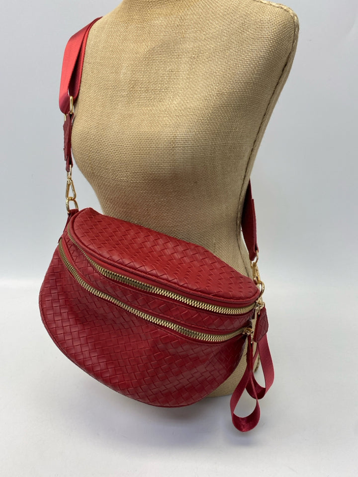 Red Woven Crossbody