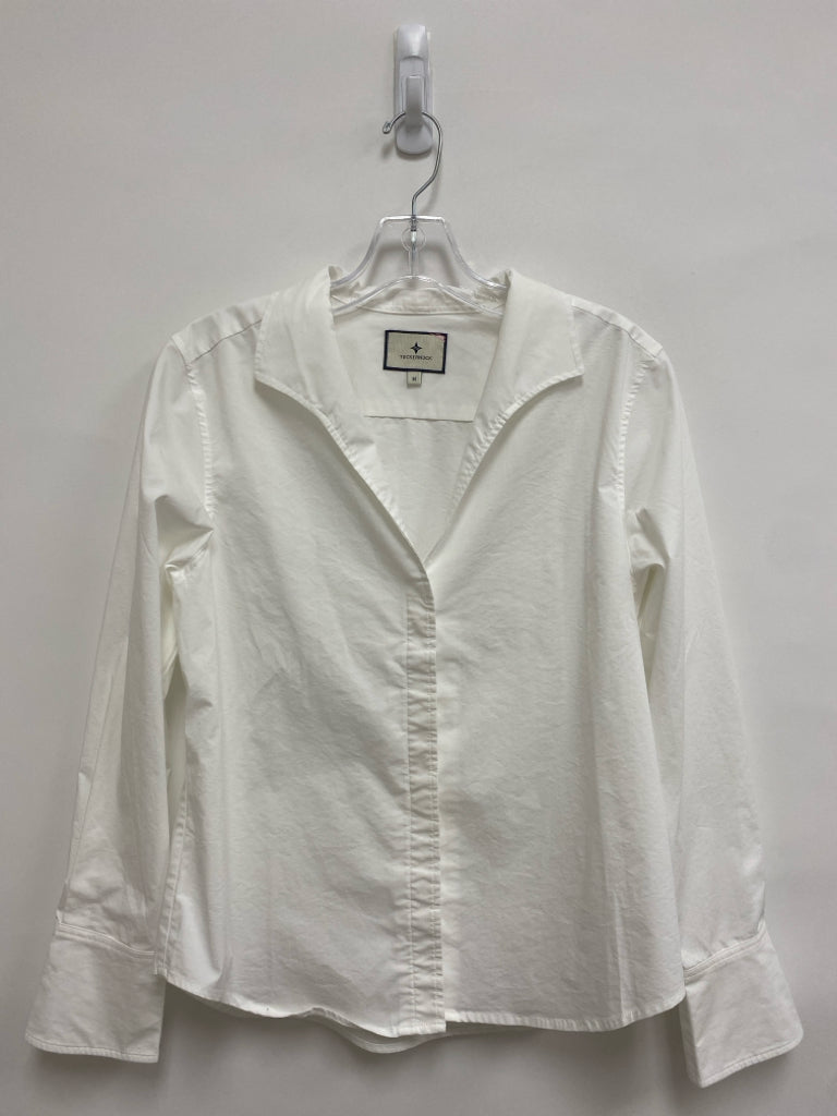 TUCKERNUCK Size M White V Neck Ladies Top