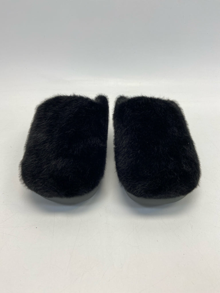 Alegria  Size 37 Black Faux Fur Slippers