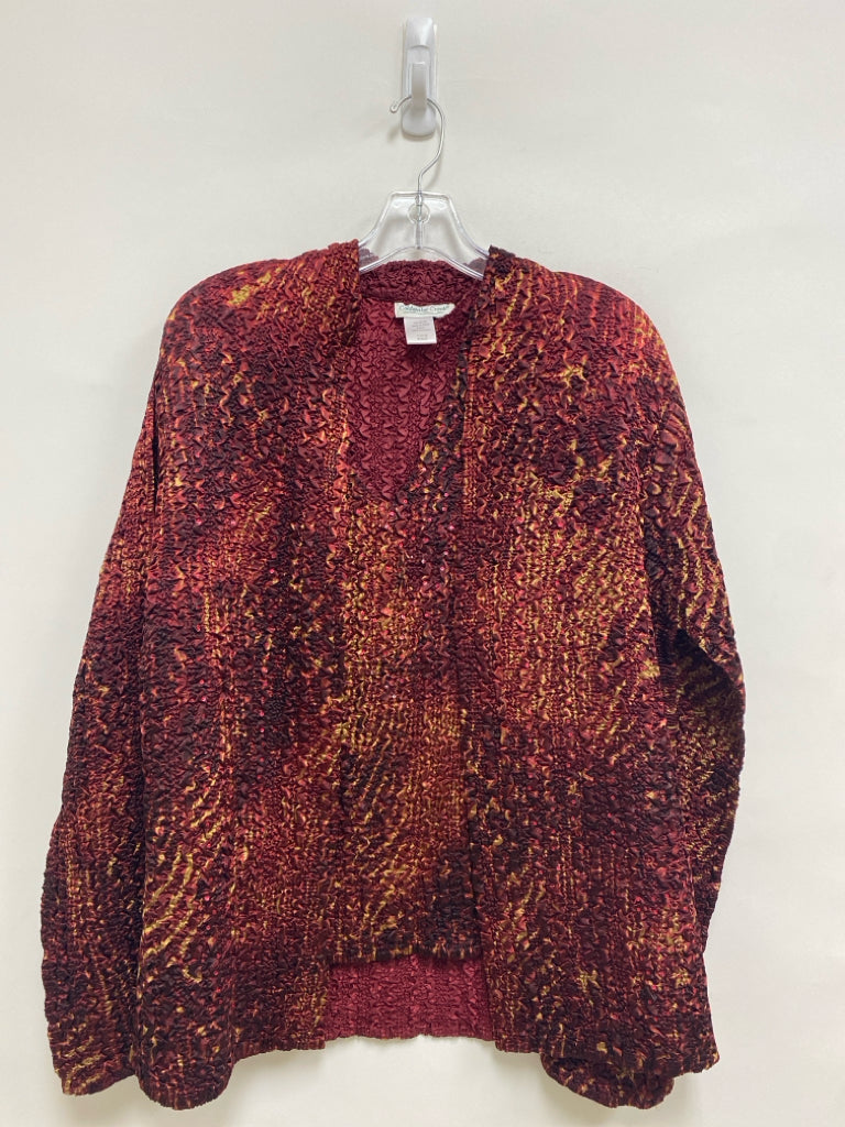 Coldwater Creek Size M Red Yellow Crinkle Ladies Jacket