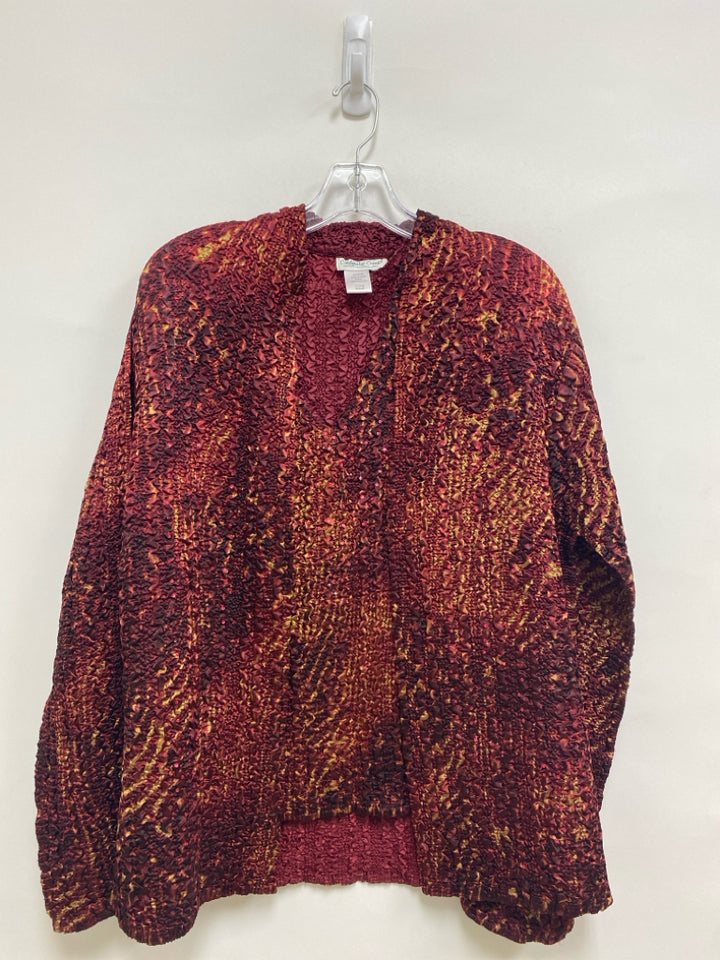 Coldwater Creek Size M Red Yellow Crinkle Ladies Jacket