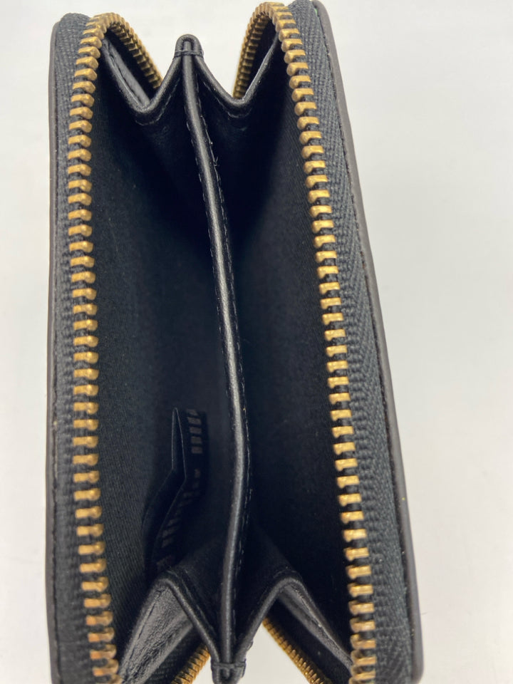 Fossil Black Multi-Color Beaded Leather Wallet