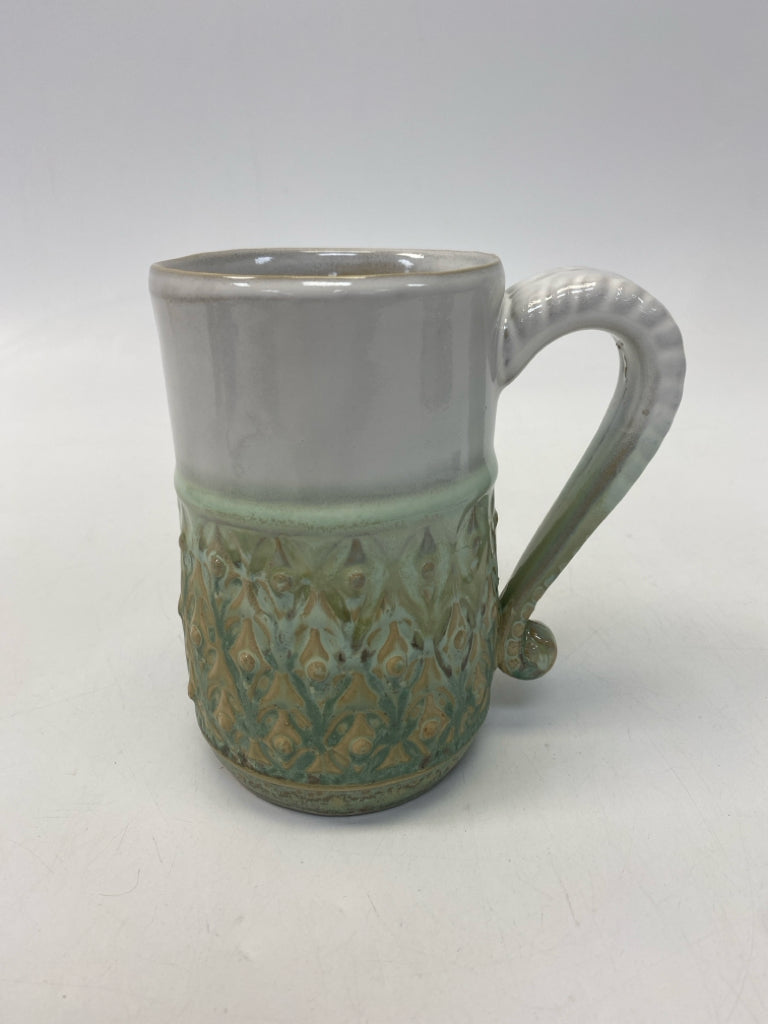 White Green Ceramic Coffee Mug