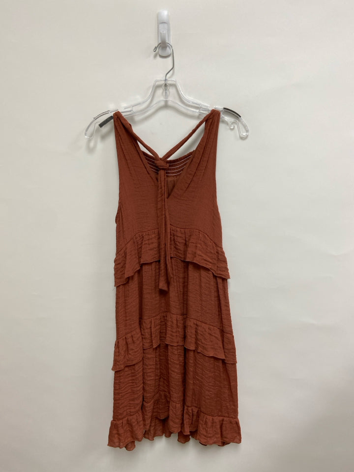 Size S Dark Tan Sleeveless Gauze Ladies Dress