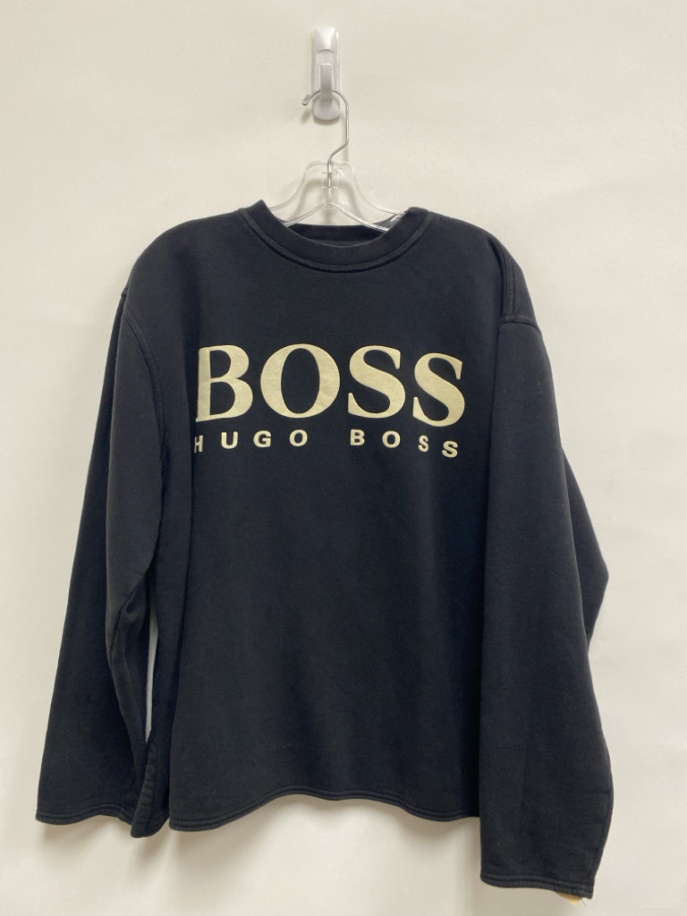 Hugo Boss Size M Black Cream Logo Ladies Sweatshirt