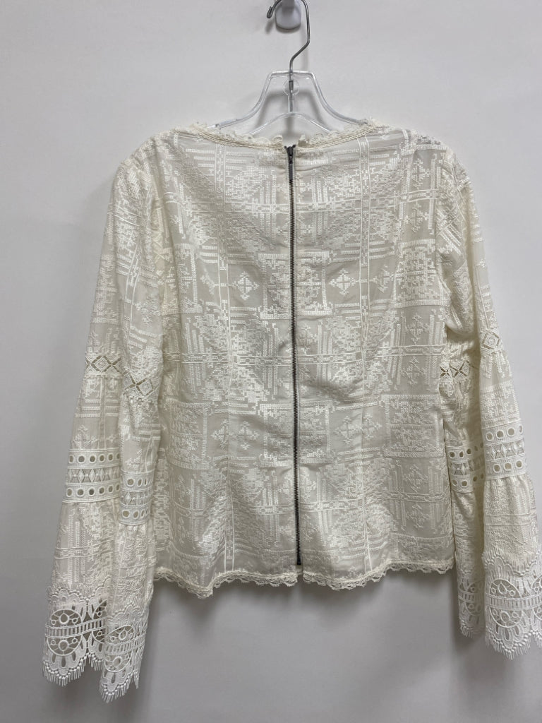 NWT Nanette Lepore Size 2 Ivory Lace Silk Blend Ladies Top