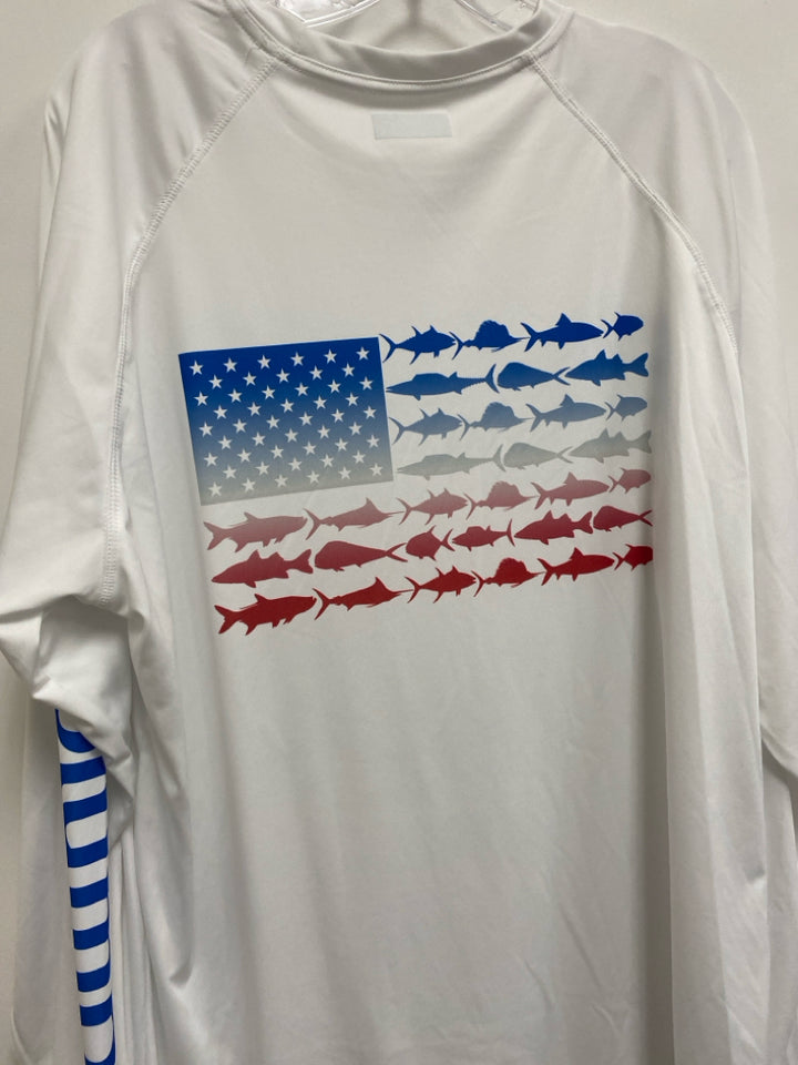 Columbia Size XL White Blue Logo Men&