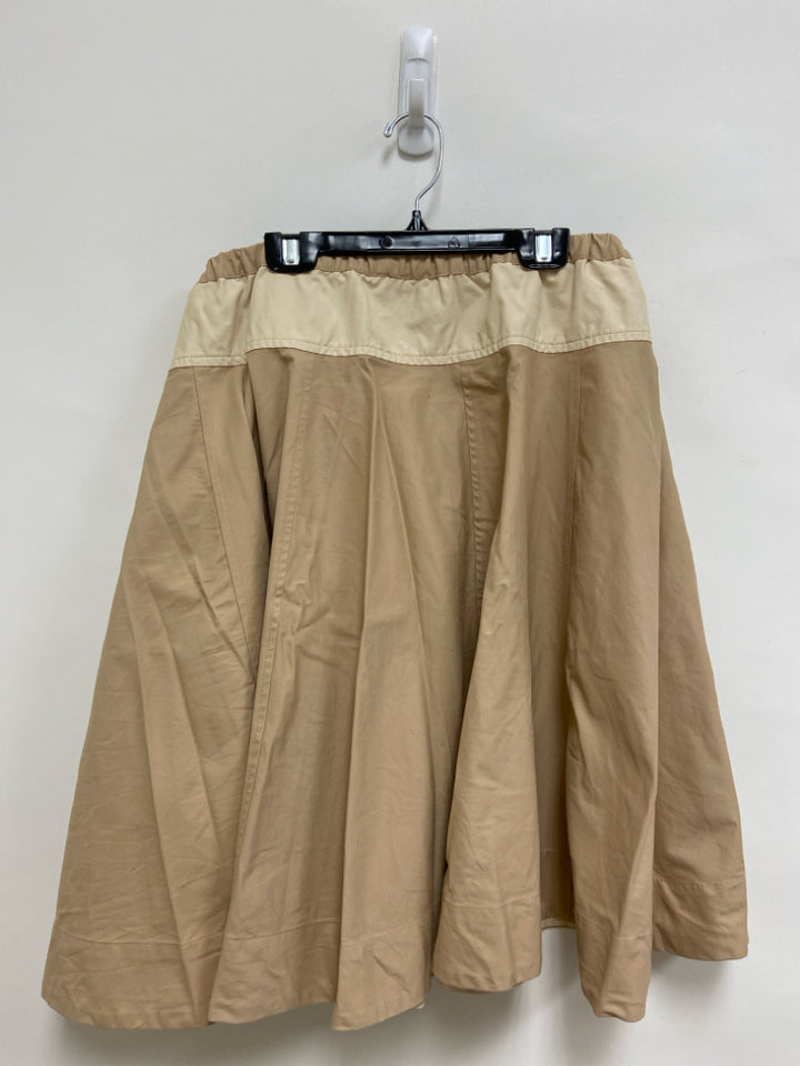 Maeve Size XL Tan/Cream Color Block Ladies Skirt