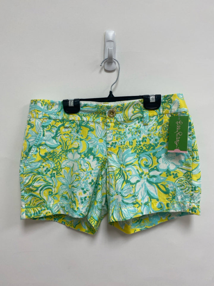 NWT LILLY PULITZER Size 2 Green Yellow/White Floral Ladies Shorts