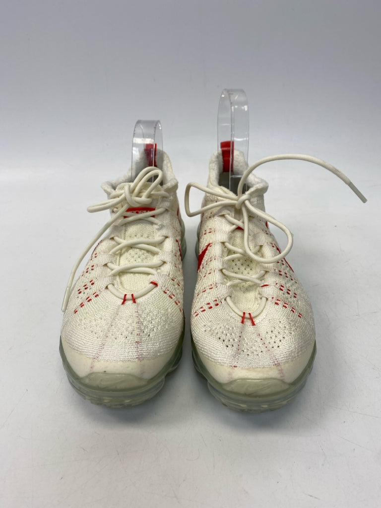 Nike US Shoe Size 9.5 Cream Red Lace-up Sneakers