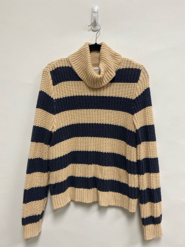 Size S Apricot Charcoal Striped Cowl Neck Ladies Sweater