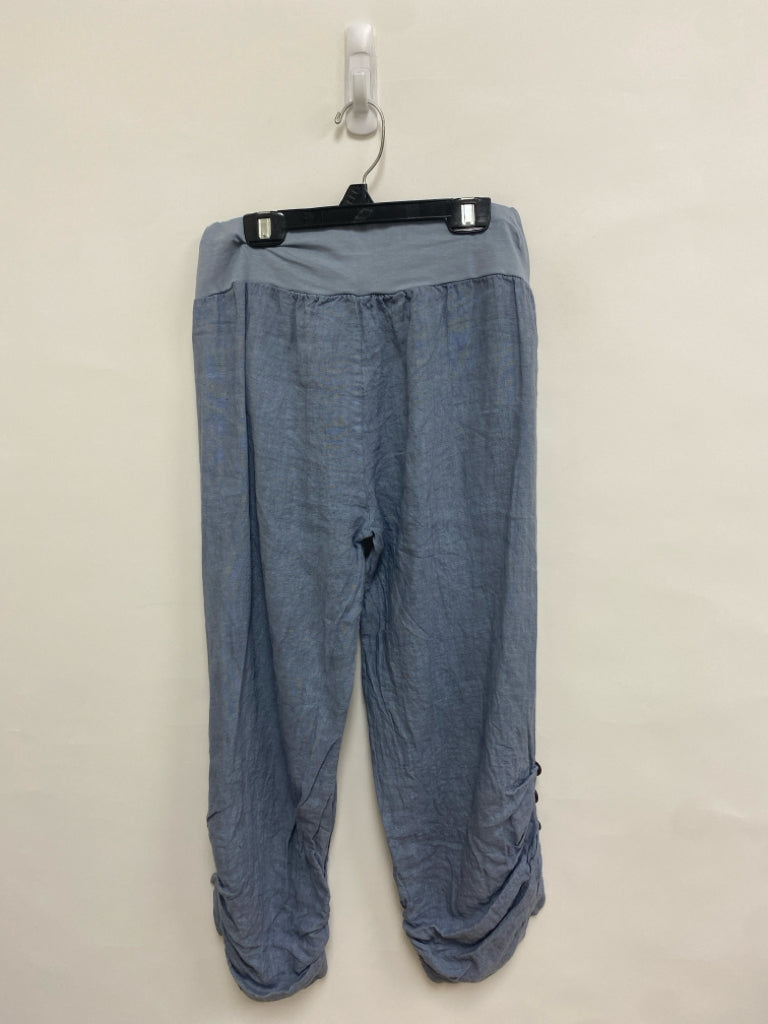 NWT Size OSFM Slate Blue Linen Ladies Pants