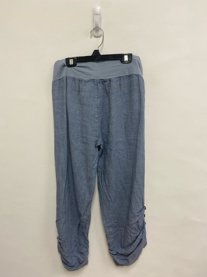 NWT Size OSFM Slate Blue Linen Ladies Pants